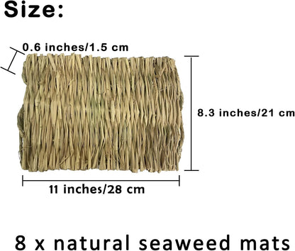 Rabbit Grass Mat,Natural Bunny Grass Mat Woven,Pet Bed Nest Mats Rabbits Chew Toys for Hamsters Parrot Rabbits Hedgehog Guinea Pig Chick and Other Small Animals Hay Mat Sleeping