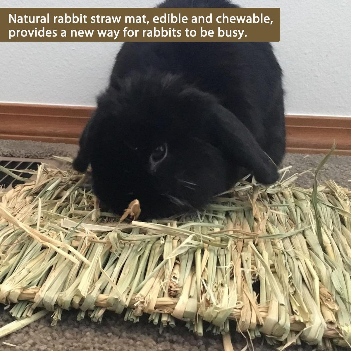 Rabbit Grass Mat,Natural Bunny Grass Mat Woven,Pet Bed Nest Mats Rabbits Chew Toys for Hamsters Parrot Rabbits Hedgehog Guinea Pig Chick and Other Small Animals Hay Mat Sleeping