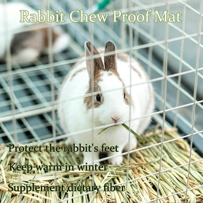 Rabbit Grass Mat,Natural Bunny Grass Mat Woven,Pet Bed Nest Mats Rabbits Chew Toys for Hamsters Parrot Rabbits Hedgehog Guinea Pig Chick and Other Small Animals Hay Mat Sleeping