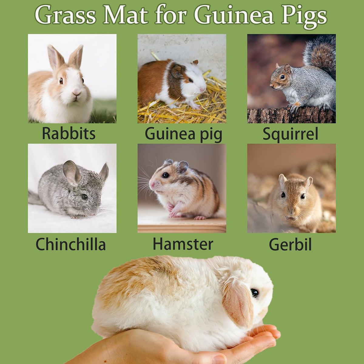 Rabbit Grass Mat,Natural Bunny Grass Mat Woven,Pet Bed Nest Mats Rabbits Chew Toys for Hamsters Parrot Rabbits Hedgehog Guinea Pig Chick and Other Small Animals Hay Mat Sleeping