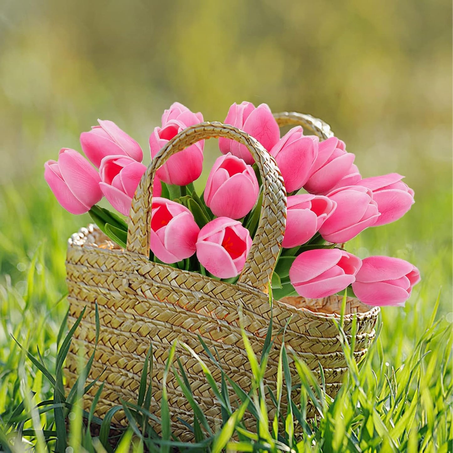 30pcs Real Touch Tulips PU Artificial Flowers, Fake Tulips Flowers for Arrangement Wedding Party Easter Spring Home Dining Room Office Decoration. (White)