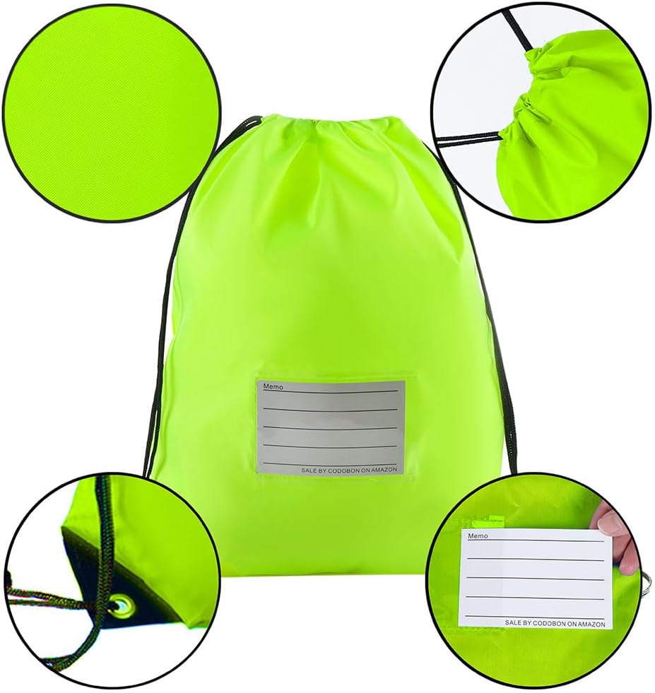 20 Pcs Drawstring Bags,Bulk Draw String Backpack, Cinch Bag Sackpack for Travel Gym Sport, Yellow