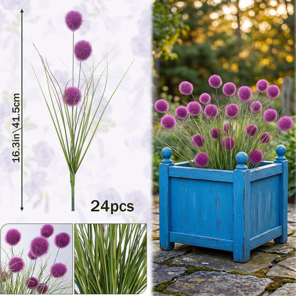 Artificial Grass Plants, 17In UV Resistant Lavender Flowers Outdoors