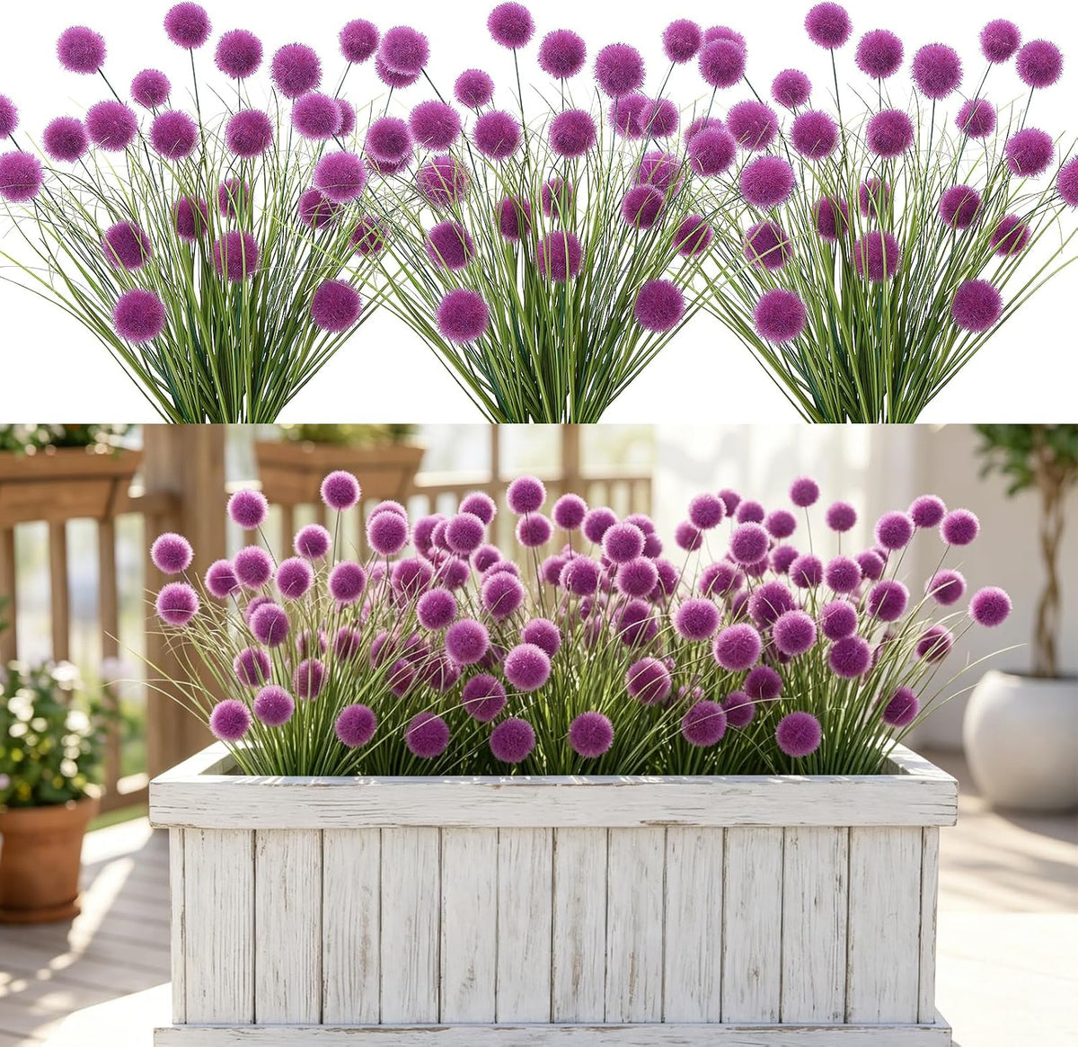 Artificial Grass Plants, 17In UV Resistant Lavender Flowers Outdoors
