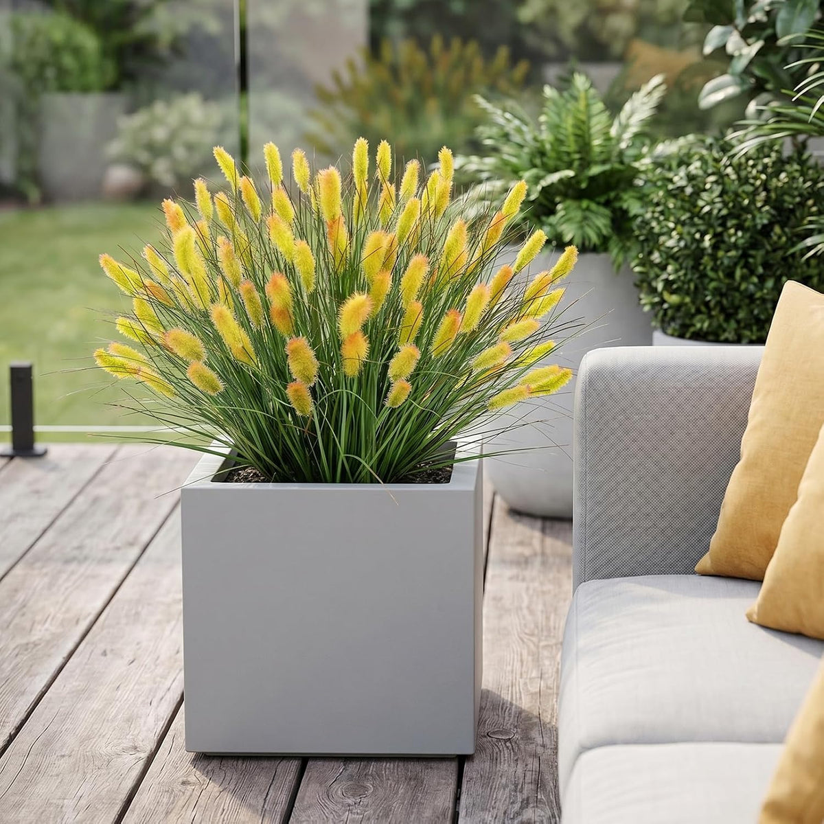 Artificial Grass Plants, 17In UV Resistant Lavender Flowers Outdoors