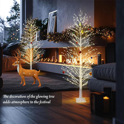 6FT Enchanting Birch Tree with 1300 LED Lights, Twinkle Light White Christmas Tree with Timer IP44 Waterproof for Indoor Outdoor Festival Wedding Party Christmas Decorations