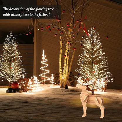 6FT Enchanting Birch Tree with 1300 LED Lights, Twinkle Light White Christmas Tree with Timer IP44 Waterproof for Indoor Outdoor Festival Wedding Party Christmas Decorations