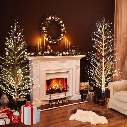 6FT Enchanting Birch Tree with 1300 LED Lights, Twinkle Light White Christmas Tree with Timer IP44 Waterproof for Indoor Outdoor Festival Wedding Party Christmas Decorations