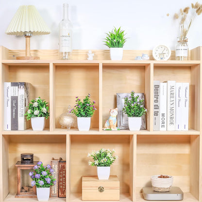 4 Pack Small Fake Plants with Flowers, Spring Home Bathroom Decor | UV-resistant artificial flowers, varied spring flower styles, for desk shelf bathroom kitchen farmhouse and classroom decor