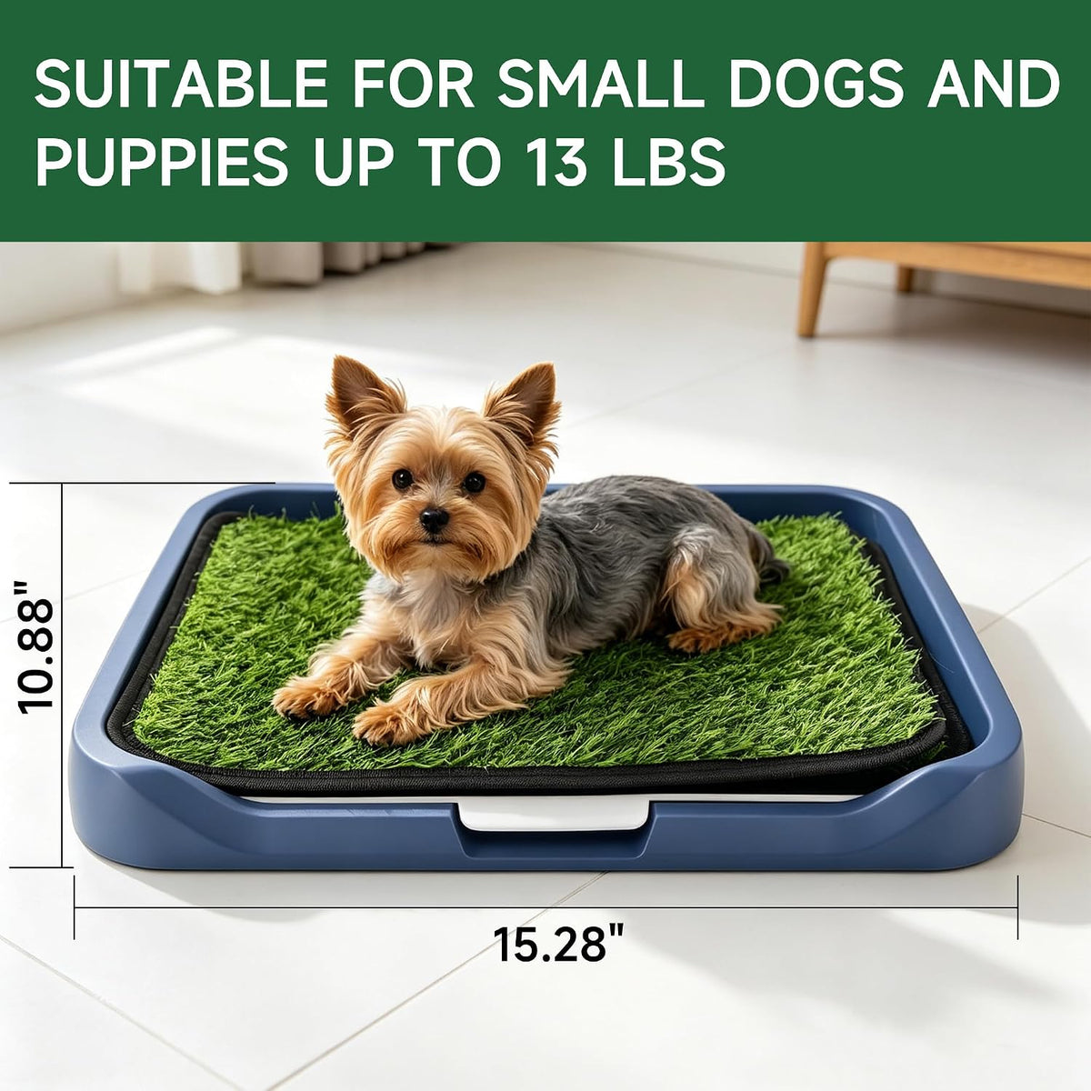 2Pack 18"x14" Artificial Dog Grass Potty Pad with Tray Rubber Backing