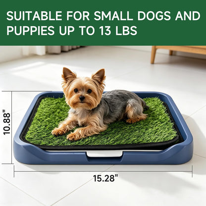 2Pack 18"x14" Artificial Dog Grass Potty Pad with Tray Rubber Backing