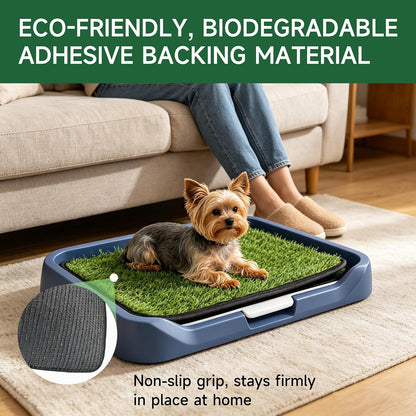 2Pack 18"x14" Artificial Dog Grass Potty Pad with Tray Rubber Backing