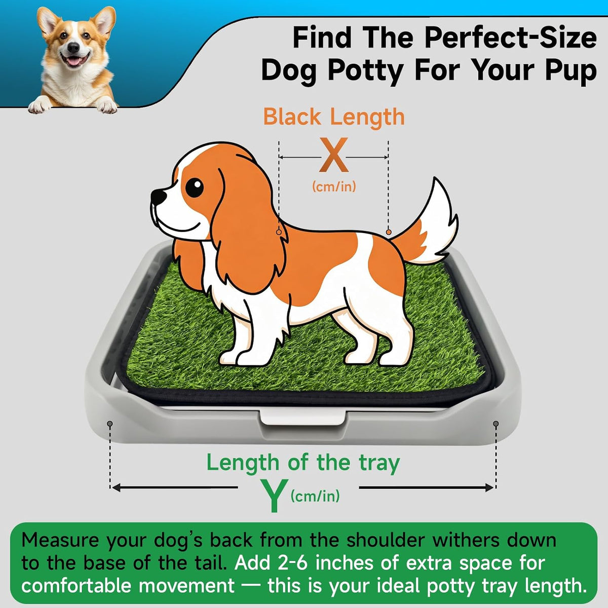 2Pack 18"x14" Artificial Dog Grass Potty Pad with Tray Rubber Backing