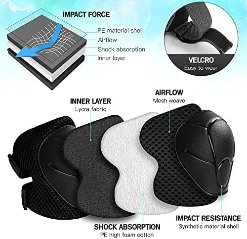 Toddler Kids Bike Helmet Set with Knee Elbow Pads, Adjustable Cycling Helmet for Little Boy Girl Protective Gear