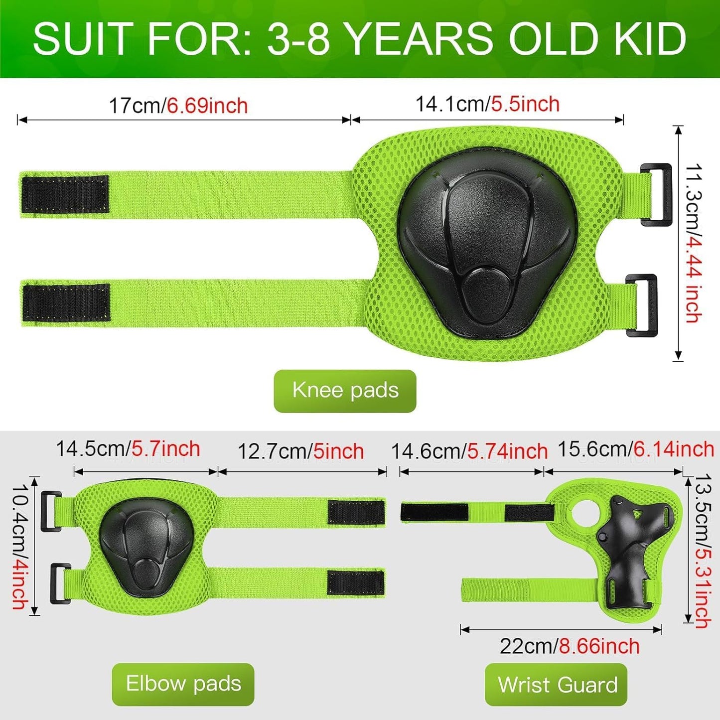 Toddler Kids Bike Helmet Set with Knee Elbow Pads, Adjustable Cycling Helmet for Little Boy Girl Protective Gear