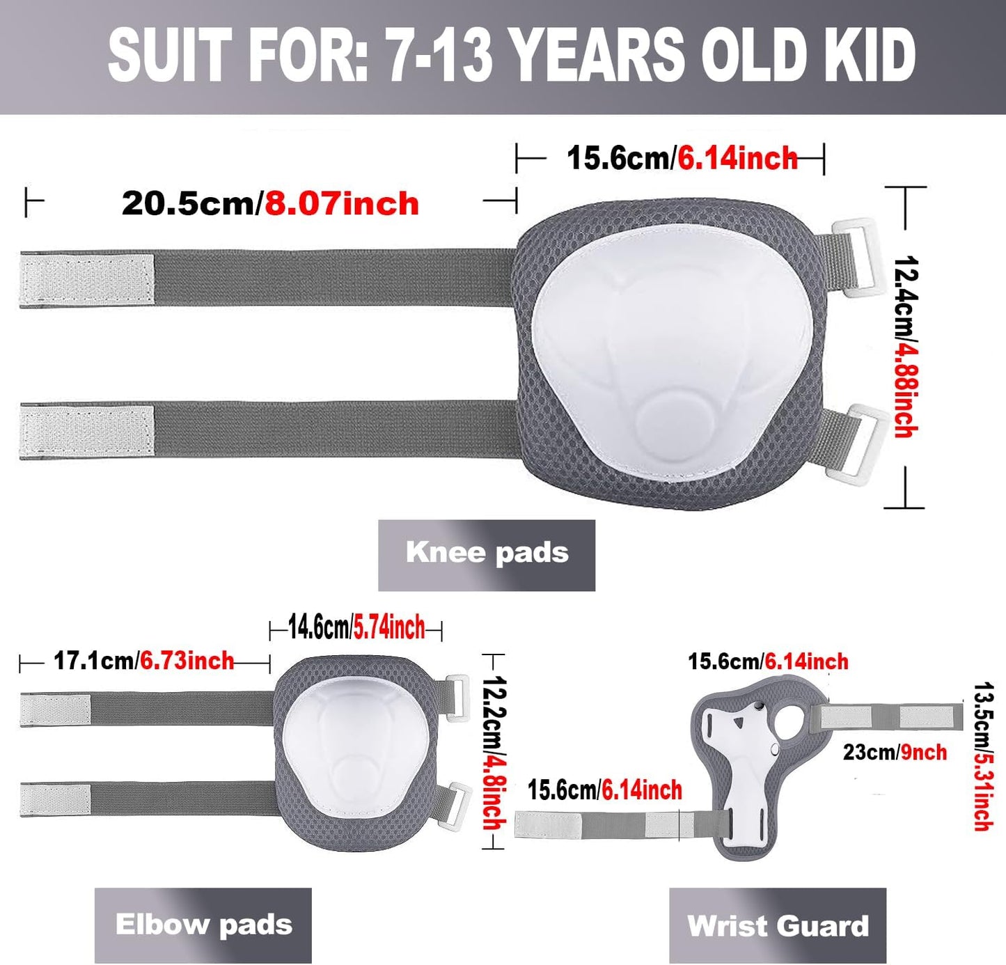 Toddler Kids Bike Helmet Set with Knee Elbow Pads, Adjustable Cycling Helmet for Little Boy Girl Protective Gear