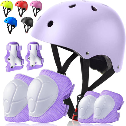 Toddler Kids Bike Helmet Set with Knee Elbow Pads, Adjustable Cycling Helmet for Little Boy Girl Protective Gear
