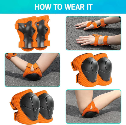 Toddler Kids Bike Helmet Set with Knee Elbow Pads, Adjustable Cycling Helmet for Little Boy Girl Protective Gear