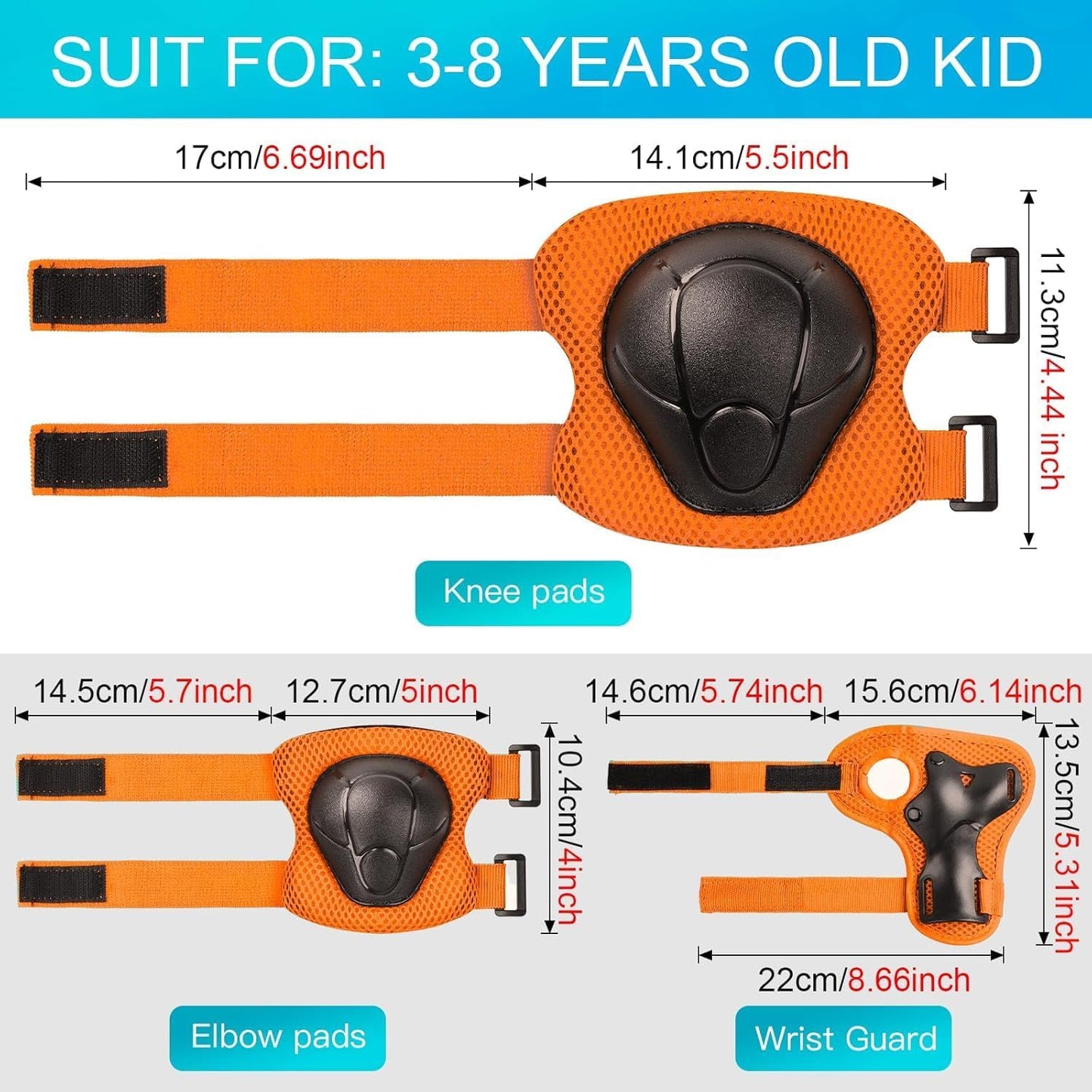 Toddler Kids Bike Helmet Set with Knee Elbow Pads, Adjustable Cycling Helmet for Little Boy Girl Protective Gear