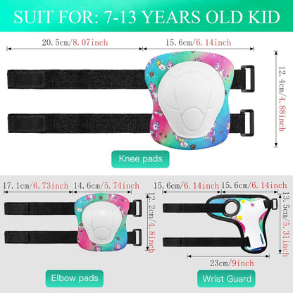 Toddler Kids Bike Helmet Set with Knee Elbow Pads, Adjustable Cycling Helmet for Little Boy Girl Protective Gear