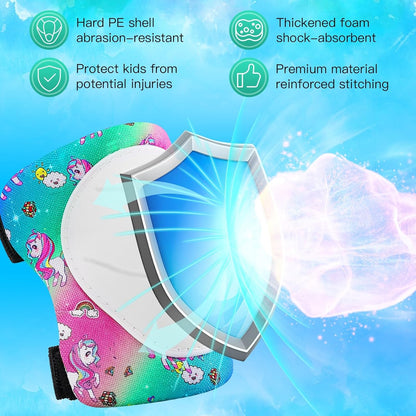 Toddler Kids Bike Helmet Set with Knee Elbow Pads, Adjustable Cycling Helmet for Little Boy Girl Protective Gear