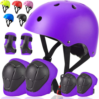 Toddler Kids Bike Helmet Set with Knee Elbow Pads, Adjustable Cycling Helmet for Little Boy Girl Protective Gear