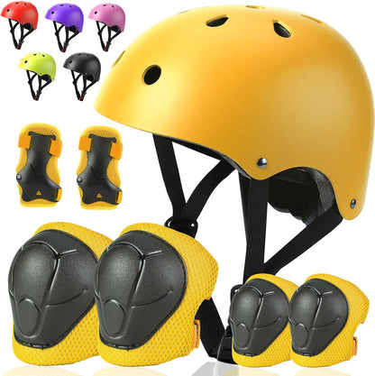 Toddler Kids Bike Helmet Set with Knee Elbow Pads, Adjustable Cycling Helmet for Little Boy Girl Protective Gear