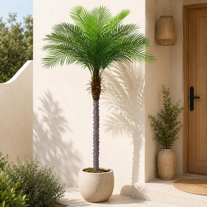 7ft Artificial Phoenix Palm Tree, Faux Coconut Silk Tropical Fake Palm Plant for Indoor Outdoor Home Office Patio Bathroom Pool Coastal Decor(Set of 2)