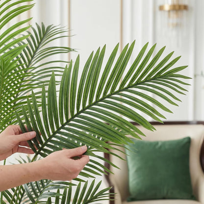 7ft Artificial Phoenix Palm Tree, Faux Coconut Silk Tropical Fake Palm Plant for Indoor Outdoor Home Office Patio Bathroom Pool Coastal Decor(Set of 2)