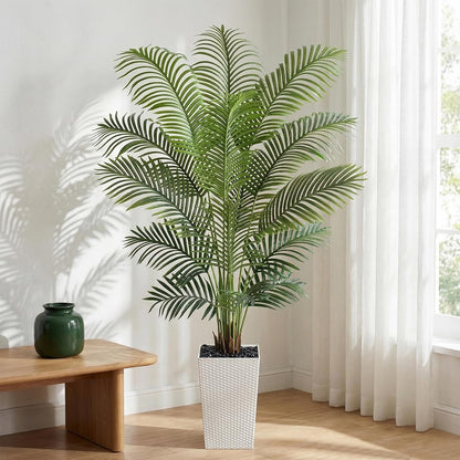 7ft Artificial Phoenix Palm Tree, Faux Coconut Silk Tropical Fake Palm Plant for Indoor Outdoor Home Office Patio Bathroom Pool Coastal Decor(Set of 2)