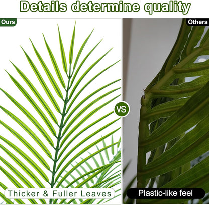 7ft Artificial Phoenix Palm Tree, Faux Coconut Silk Tropical Fake Palm Plant for Indoor Outdoor Home Office Patio Bathroom Pool Coastal Decor(Set of 2)