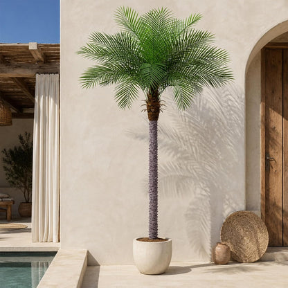 7ft Artificial Phoenix Palm Tree, Faux Coconut Silk Tropical Fake Palm Plant for Indoor Outdoor Home Office Patio Bathroom Pool Coastal Decor(Set of 2)