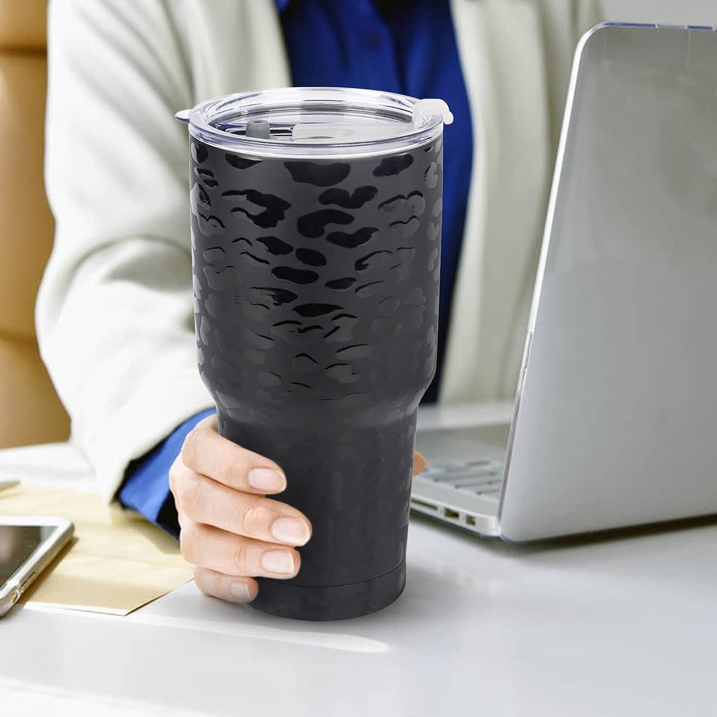 D·S 30oz Yellow Tumbler Double Wall Vacuum Insulated Travel Coffee Mug | Double Wall Vacuum Suit Cold and Hot Drink Fits in standard car cup holders With Splash-Proof Lid