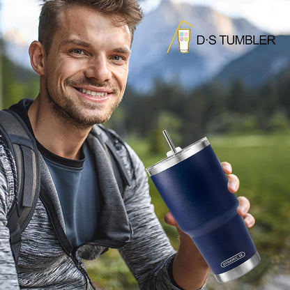 D·S 30oz Yellow Tumbler Double Wall Vacuum Insulated Travel Coffee Mug | Double Wall Vacuum Suit Cold and Hot Drink Fits in standard car cup holders With Splash-Proof Lid