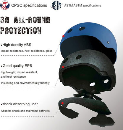 Kids Bike Helmet for Ages 3–16, Adjustable Multi-Sport Helmet for Toddler, Little Kid & Youth, Cycling, Skateboard & Scooter, CPSC & ASTM Certified, 11 Vents, Includes Drawstring Bag