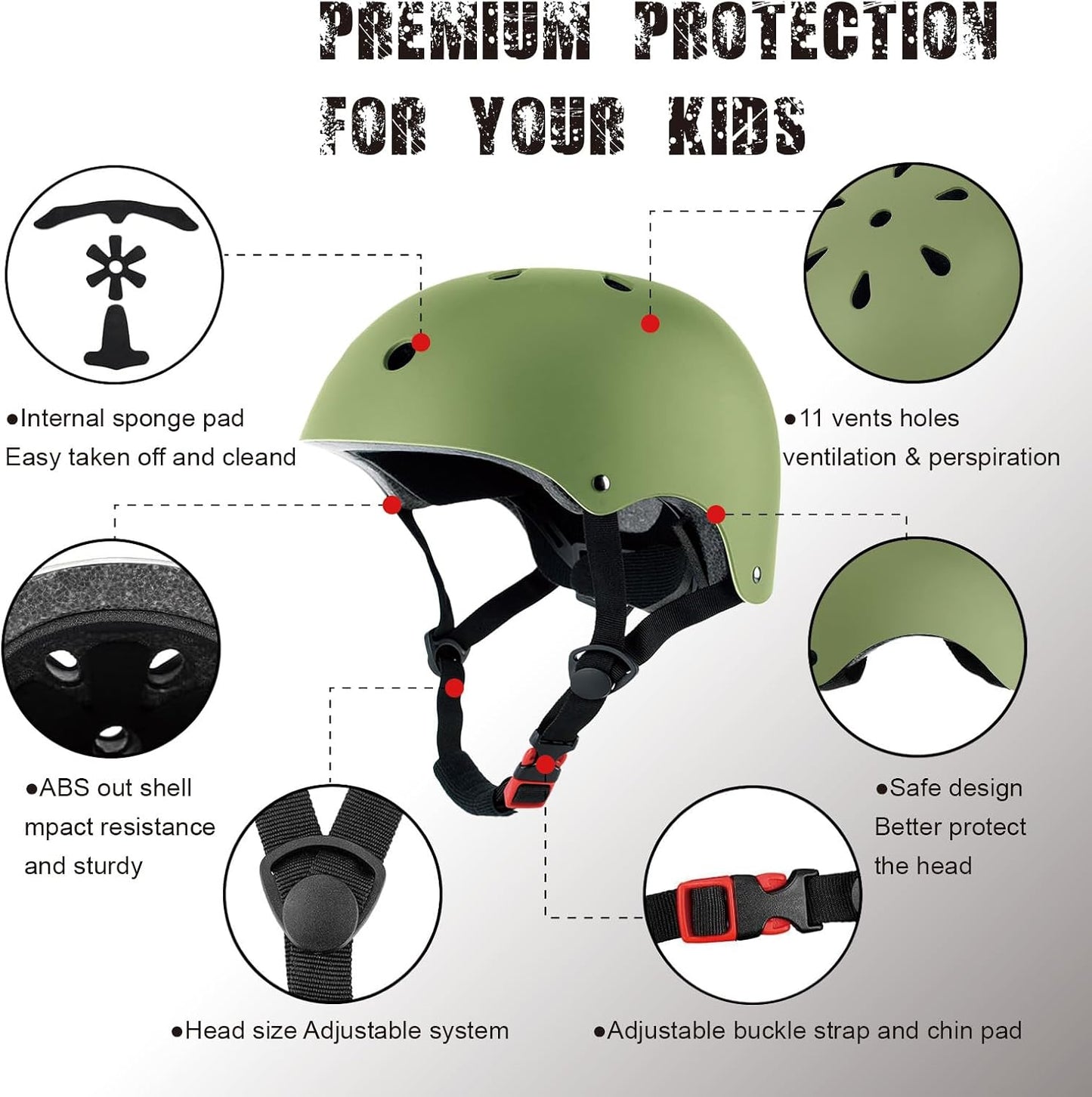 Kids Bike Helmet for Ages 3–16, Adjustable Multi-Sport Helmet for Toddler, Little Kid & Youth, Cycling, Skateboard & Scooter, CPSC & ASTM Certified, 11 Vents, Includes Drawstring Bag
