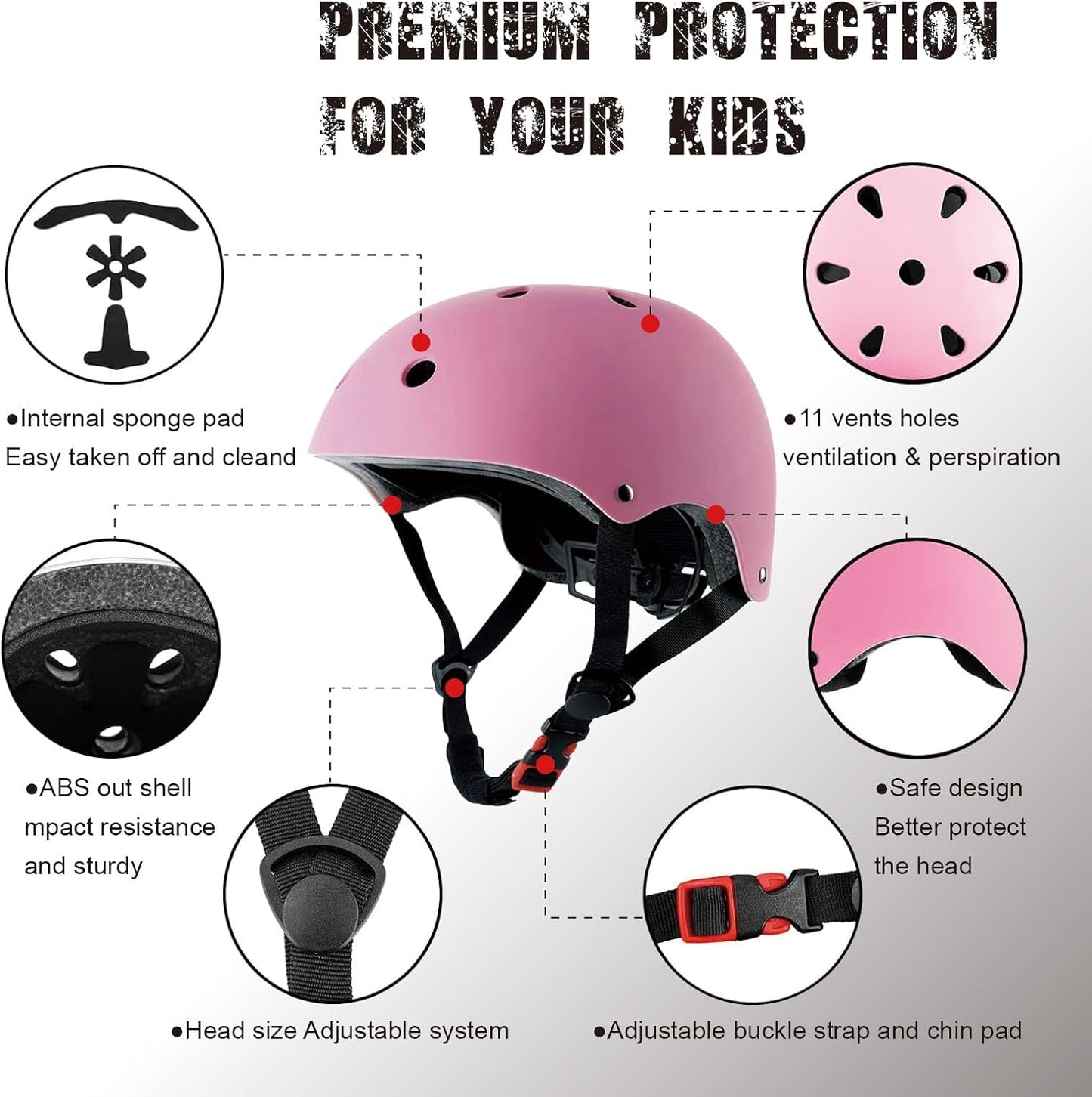 Kids Bike Helmet for Ages 3–16, Adjustable Multi-Sport Helmet for Toddler, Little Kid & Youth, Cycling, Skateboard & Scooter, CPSC & ASTM Certified, 11 Vents, Includes Drawstring Bag