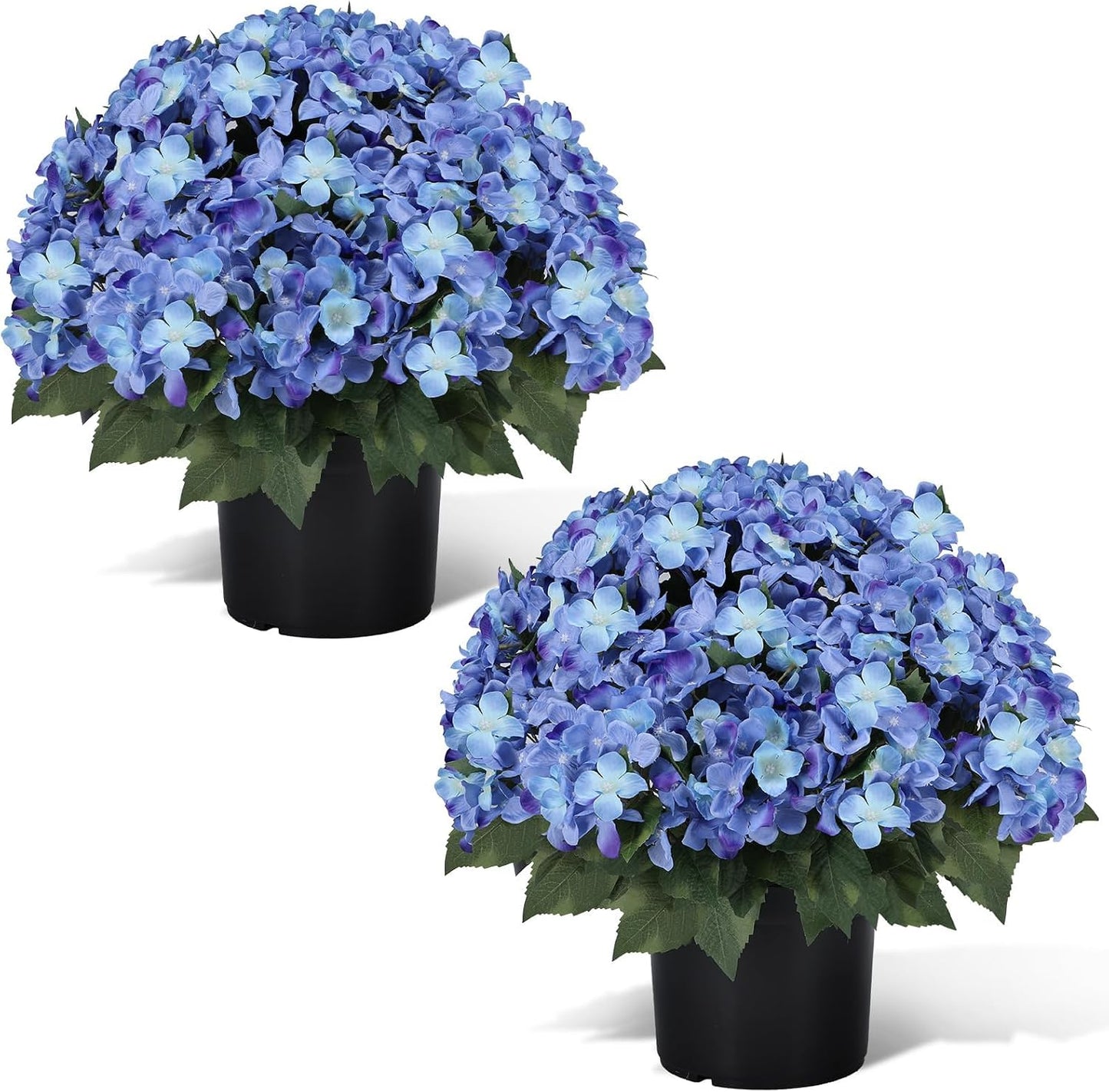 Artificial Hydrangea Flowers Outdoor, UV Resistant Faux Silk Hydrangea Bouquets for Porch Patio Garden Home Décor
