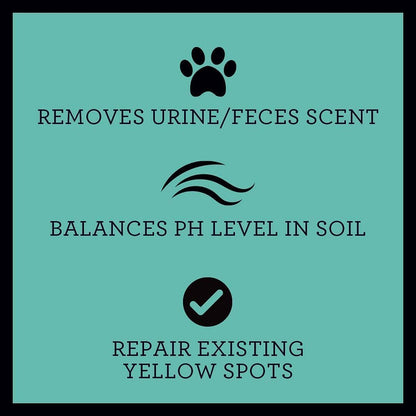 Outdoor Lawn Deodorizer & Restorer - Eliminates Dog, Puppy Feces and Urine Odors from Lawn, Yard, & Patio, Artificial Turf - Dog Urine Neutralizer for Lawns, Repairs & Prevents Yellow Spots
