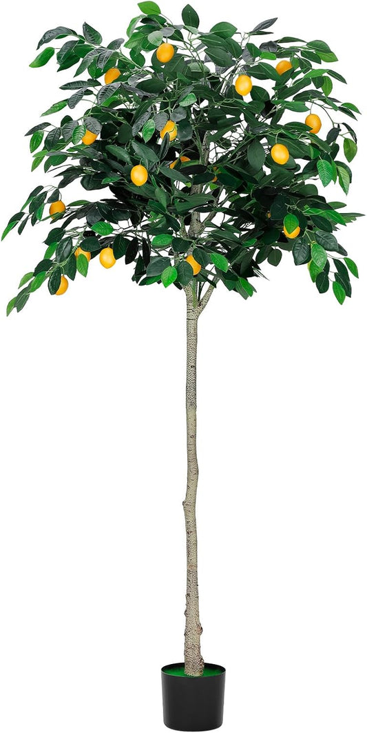 Sunexinlo 6FT Artificial Lemon Tree with Pot, Indoor Outdoor Home Decor