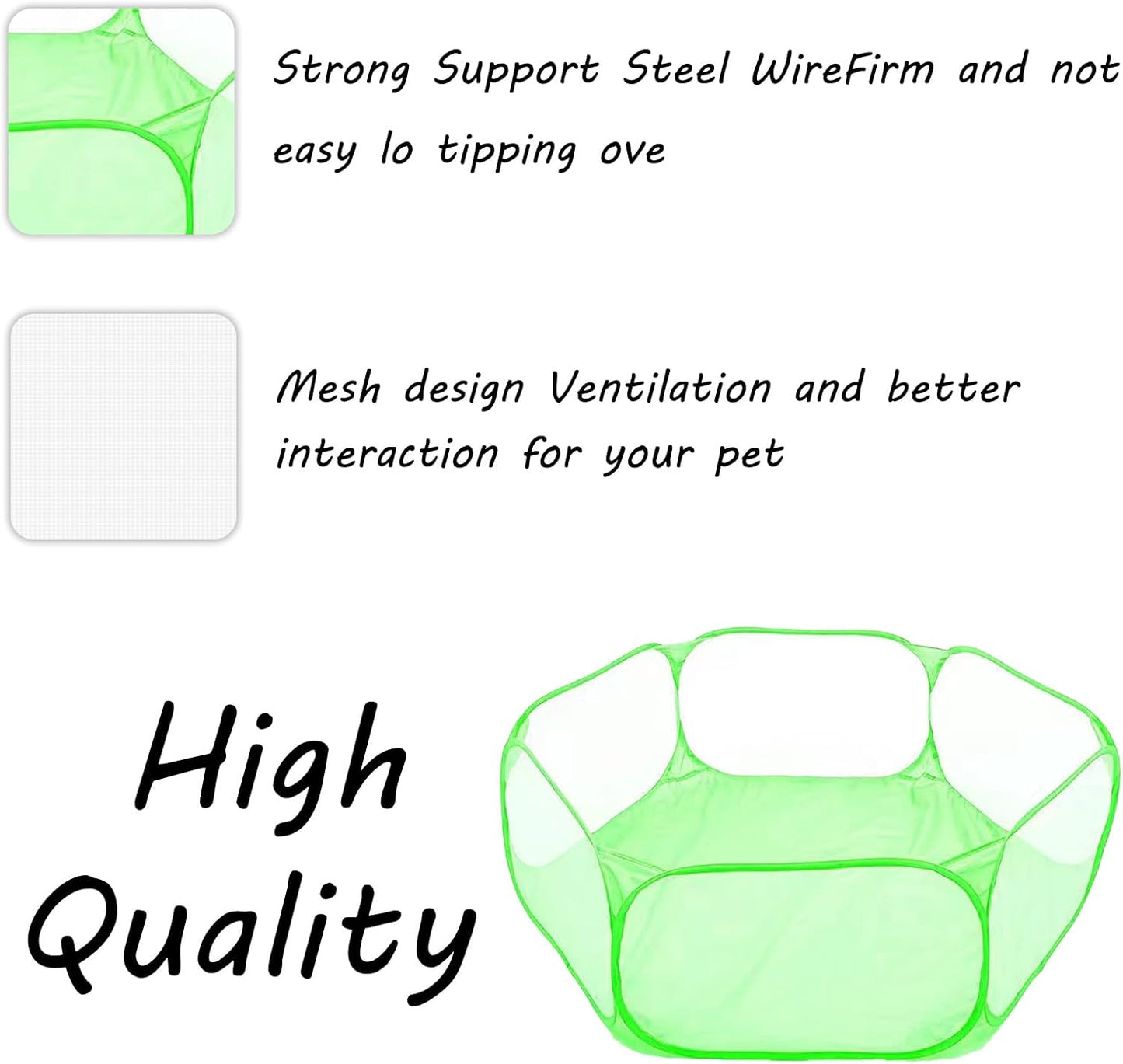 Small Animals Playpen, Portable Pop-up Open Interactive Pet Tent, Indoor Outdoor Fence for Rabbits, Guinea Pig, Hamster, Chinchillas, Kittens, Puppies