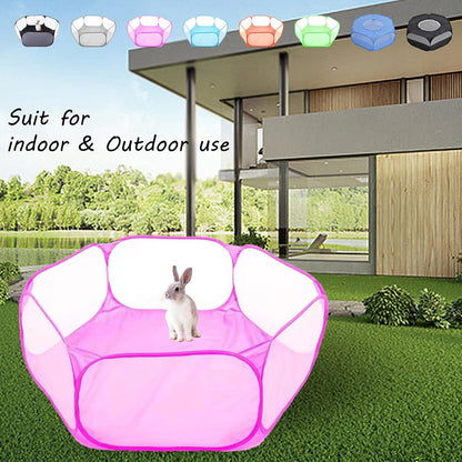 Small Animals Playpen, Portable Pop-up Open Interactive Pet Tent, Indoor Outdoor Fence for Rabbits, Guinea Pig, Hamster, Chinchillas, Kittens, Puppies