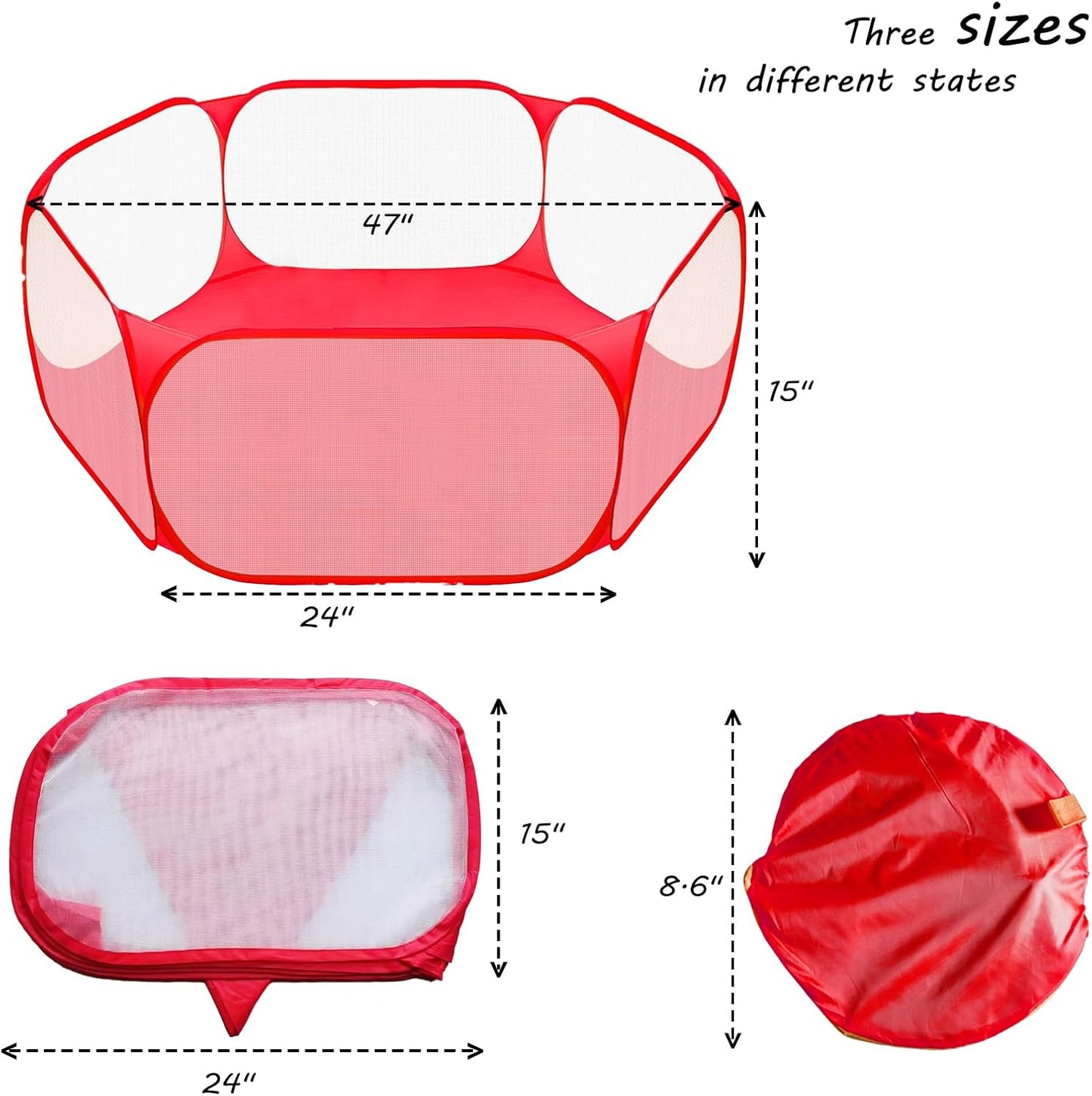 Small Animals Playpen, Portable Pop-up Open Interactive Pet Tent, Indoor Outdoor Fence for Rabbits, Guinea Pig, Hamster, Chinchillas, Kittens, Puppies