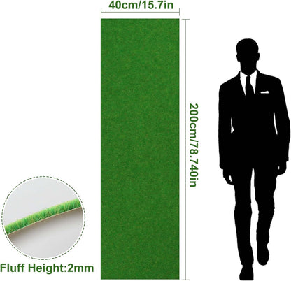 Artificial Model Grass Mat Trains Green 40x200cm or 15.7‘’ x 78'' for Decoration Craft Scenery Model DIY CP2137 (Green)