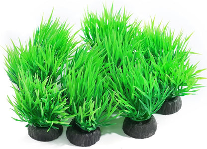 Fish Tank Artificial Plants, Aquarium Plastic Seaweed Decorations, 11.75Inch Tall Fake Green Accessories, 10 Packs