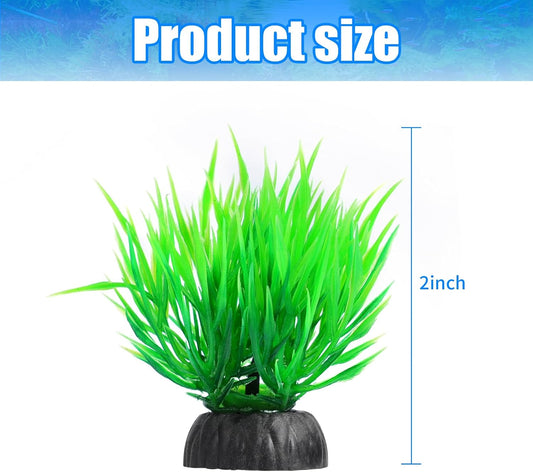 Fish Tank Artificial Plants, Aquarium Plastic Seaweed Decorations, 11.75Inch Tall Fake Green Accessories, 10 Packs
