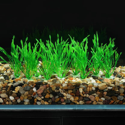 Fish Tank Artificial Plants, Aquarium Plastic Seaweed Decorations, 11.75Inch Tall Fake Green Accessories, 10 Packs