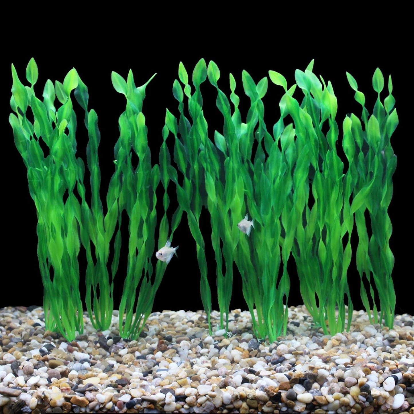 Fish Tank Artificial Plants, Aquarium Plastic Seaweed Decorations, 11.75Inch Tall Fake Green Accessories, 10 Packs
