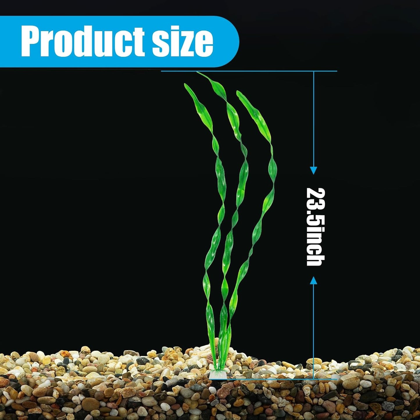 Fish Tank Artificial Plants, Aquarium Plastic Seaweed Decorations, 11.75Inch Tall Fake Green Accessories, 10 Packs