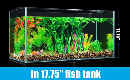 Fish Tank Artificial Plants, Aquarium Plastic Seaweed Decorations, 11.75Inch Tall Fake Green Accessories, 10 Packs